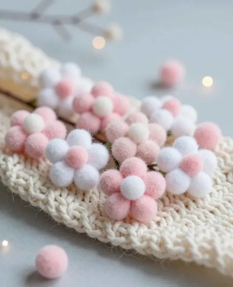 Felt Flower Cluster Softly Lit - Crafts - AI generated image