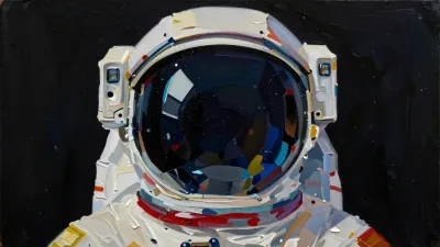 Astronaut Helmet in Space - Space - AI generated image