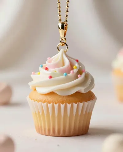 Golden Sponge Cupcake with Creamy Frosting and Pastel Sprinkles - Bakery - AI generated image