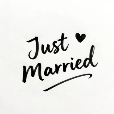 Just Married Script Heart - Wedding - AI generated image