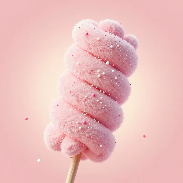 Pink Cotton Candy Swirl with Sprinkles - Food - AI generated image