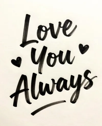 Love You Always Ink Hearts - Love - AI generated image