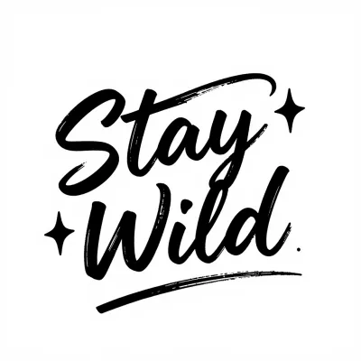 Brushstroke 'Stay Wild' on Off-White Background - Typography - AI generated image