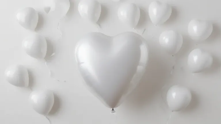 White Balloons Floating Heart-Shaped - Event - AI generated image