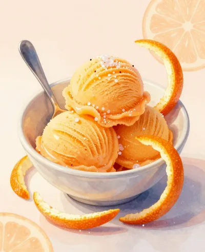 Citrus Sorbet Bowl with Orange Slices - Food - AI generated image