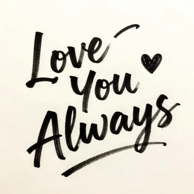 Handwritten 'Love You Always' with Heart - Calligraphy - AI generated image