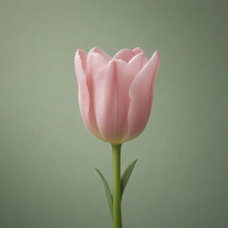Pink Tulip Cupped in Soft Light - Flora - AI generated image