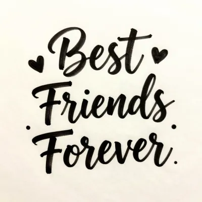 Best Friends Forever Ink Hearts - Typography - AI generated image