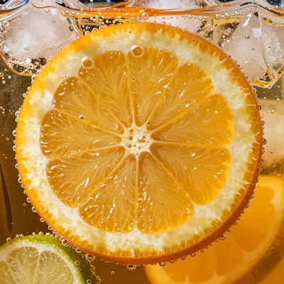 Sliced Orange in Citrus Soda Burst - Food - AI generated image