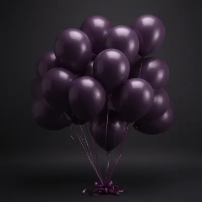 Royal Velvet Purple Balloons Clustered with Soft Light - Event - AI generated image
