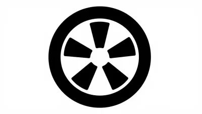 Black Circle Star Pattern Symmetry - Logo - AI generated image