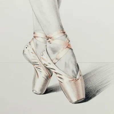 Ballet Dancer's Feet in Pointe Shoes - Ballet - AI generated image