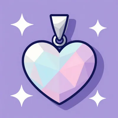Crystal Heart Pendant Gleaming in Pastel Light - Jewelry - AI generated image