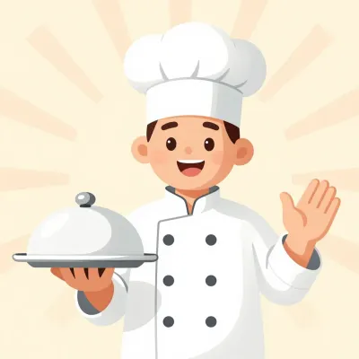 Chef Presenting Silver Platter - Food - AI generated image