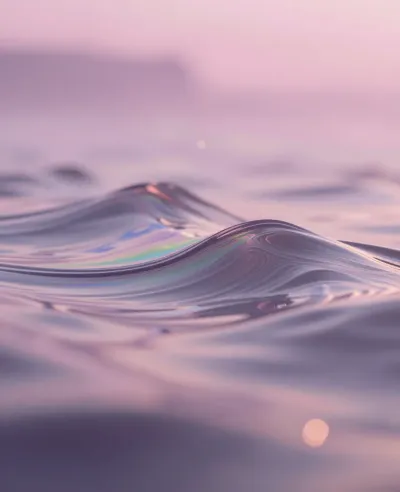 Soap Film Waves Reflecting Soft Light - Nature - AI generated image