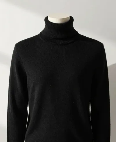 Black Turtleneck Sweater on Mannequin - Fashion - AI generated image