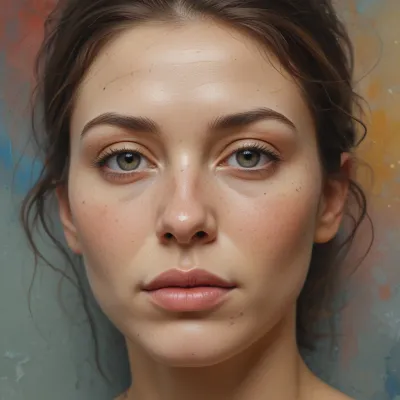 Freckled Portrait with Soft Lighting - Portrait - AI generated image