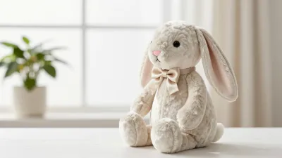 Velvet Bunny Sitting by Window - Plush - AI generated image