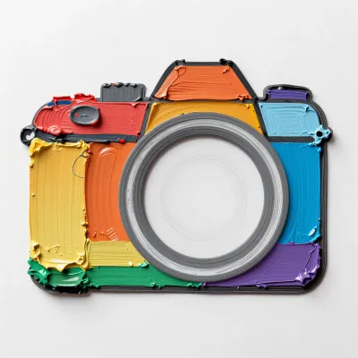 Paint-Splashed Camera Abstract - Abstract - AI generated image