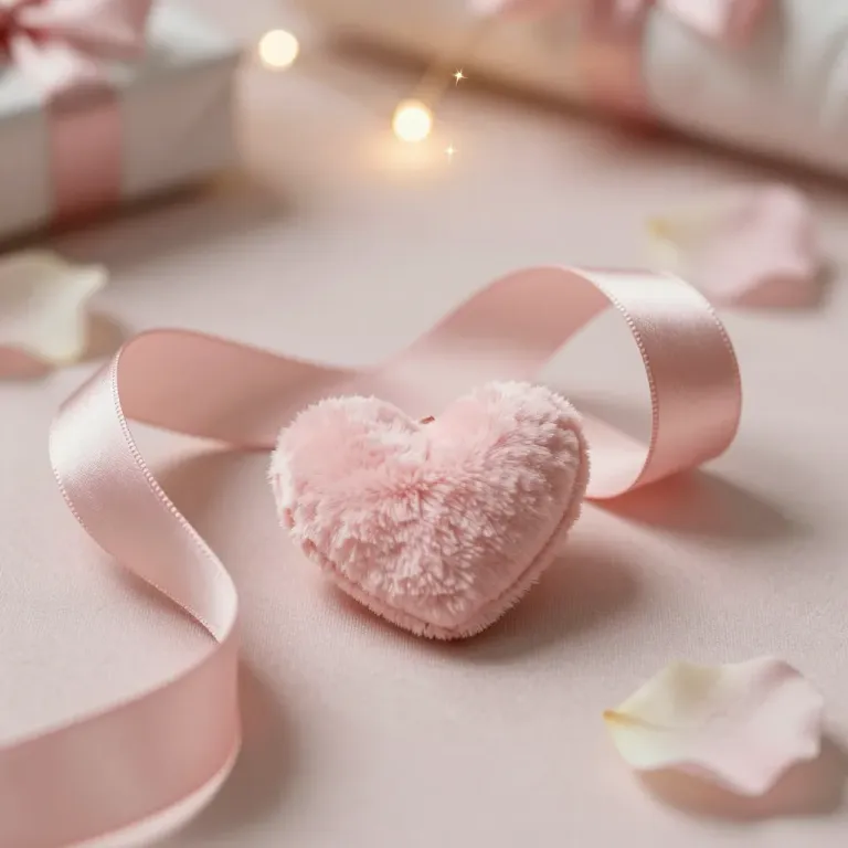 Heart Ornament with Satin Ribbon - Decor - AI generated image