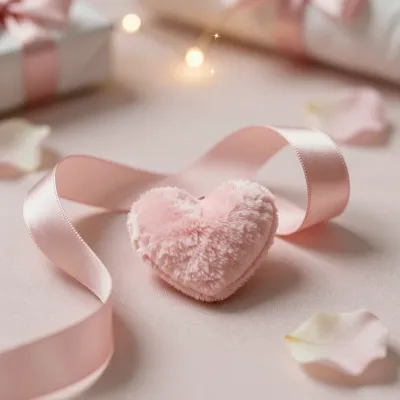 Heart Ornament with Satin Ribbon - Decor - AI generated image