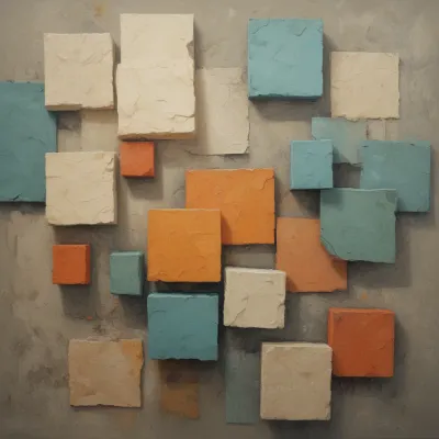 Rough Squares Arrangement on Textured Background - Abstract - AI generated image