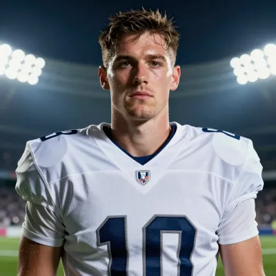 Athlete in White Jersey with Blue Accents - Athlete - AI generated image