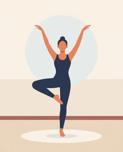 Ballet Dancer in Tree Pose Navy Blue - Ballet - AI generated image