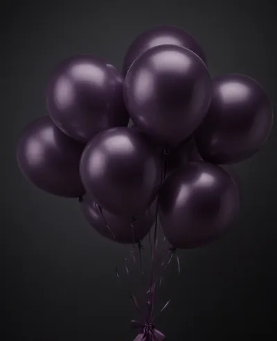 Royal Velvet Purple Balloons Clustered with Soft Lighting - Event - AI generated image