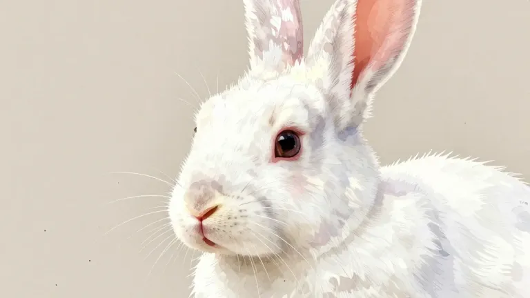 White Rabbit Close-Up Soft Fur - Animal - AI generated image