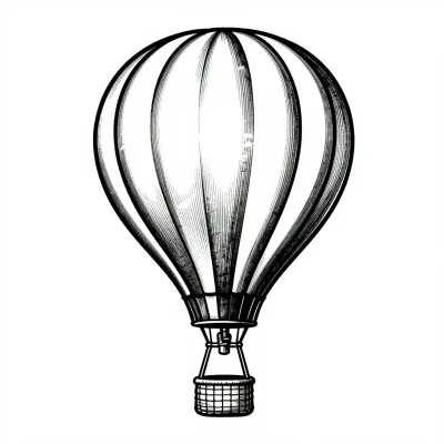 Woven Hot Air Balloon with Ribbed Texture - Illustration - AI generated image