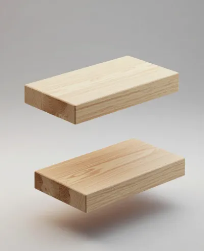 Floating Wooden Blocks Smooth Natural Grain - Furniture - AI generated image
