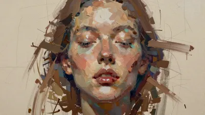 Smeared-Brush Portrait with Soft Lighting - Art - AI generated image