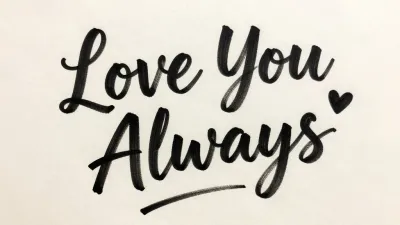 Handwritten 'Love You' with Heart - Typography - AI generated image