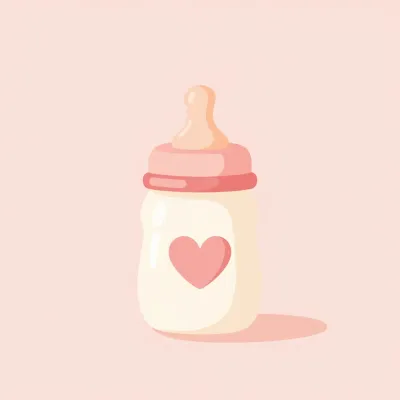 Baby Bottle with Heart Design - Baby - AI generated image