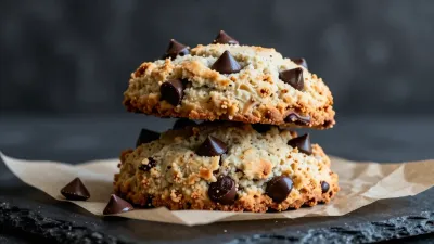 Chocolate Chip Scones Pyramid Stack - Bakery - AI generated image
