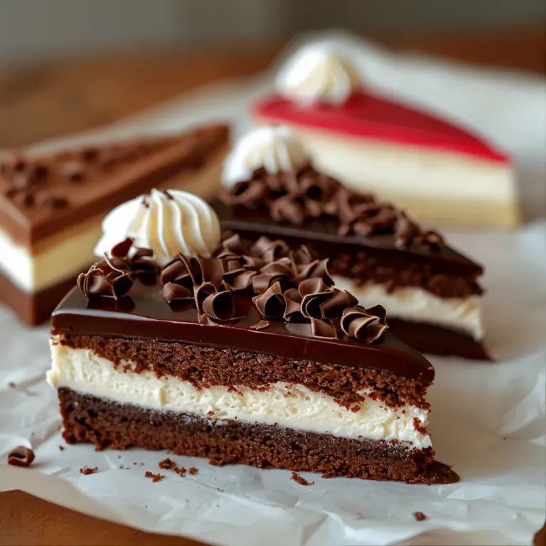 Chocolate Cake Slice with Ganache and Curls - Food - AI generated image