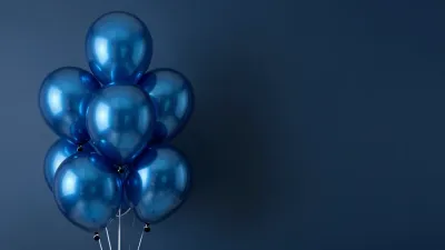 Sapphire Blue Balloons Clustered in Soft Light - Celebration - AI generated image