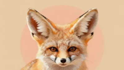 Fennec Fox Face Close-Up Soft Fur - Wildlife - AI generated image