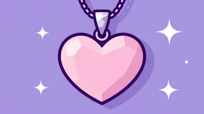 Crystal Heart Pendant Gleaming on Lavender Background - Jewelry - AI generated image