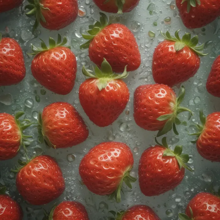 Chilled Strawberries on Ice - Food - AI generated image