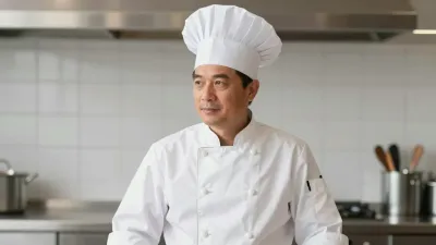 Chef in White Uniform Portrait - Portrait - AI generated image