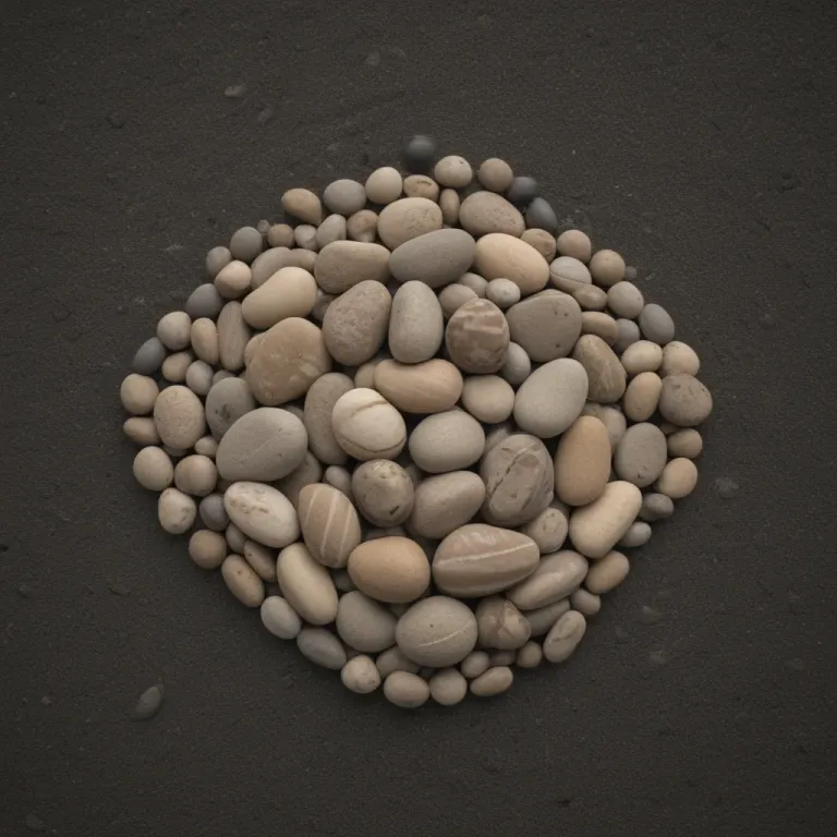 Circular Pebble Arrangement on Dark Surface - Arrangement - AI generated image