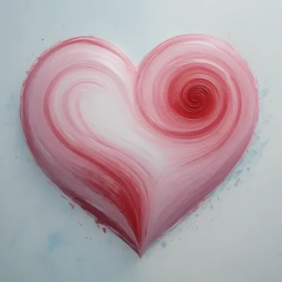 Abstract Heart with Soft Pink Gradient - Art - AI generated image