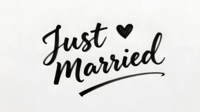 Just Married Script Heart Symbol - Wedding - AI generated image