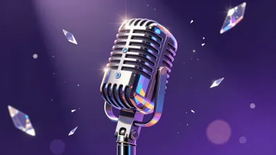 Diamond Burst Vintage Microphone - Music - AI generated image