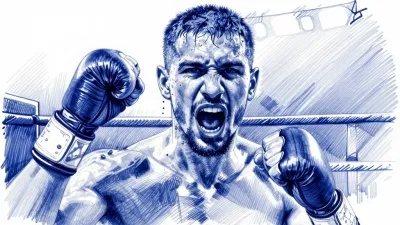 Boxer Shouting in Ring with Gloves - Sports - AI generated image
