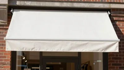 White Awning Extended Over Entrance - Architecture - AI generated image