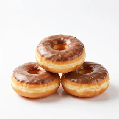 Coffee-Glazed Donuts Stacked Pyramid - Food - AI generated image
