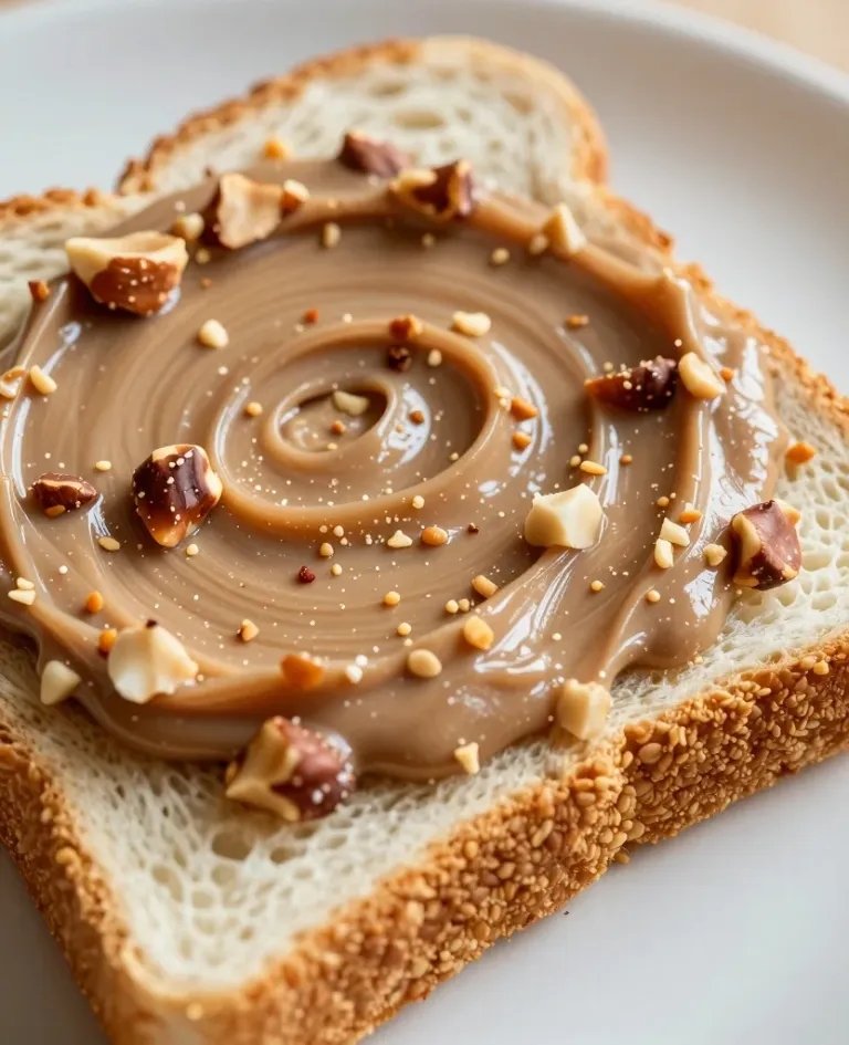 Toasted Bread with Hazelnut Spread - Food - AI generated image
